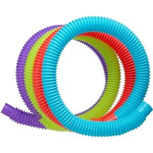 Set of 4 Colorful Slinky Brand Pop Toob Kids Spring Toy 8" Tubes Expand 4 Times